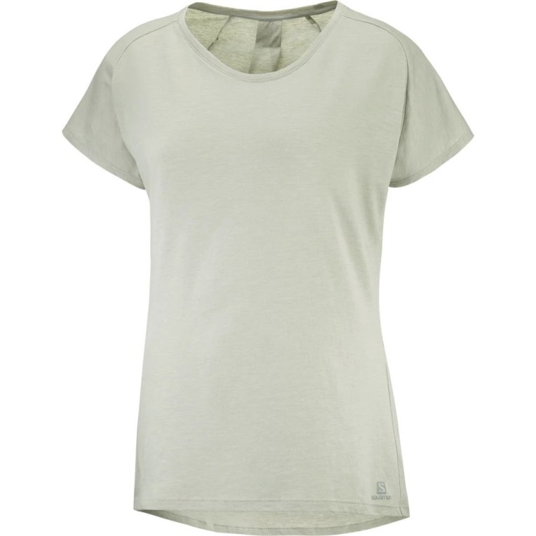 Camiseta Salomon Essential Shaped Curta Sleeve Feminino Menta | PT E91378